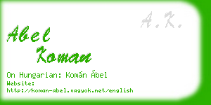 abel koman business card